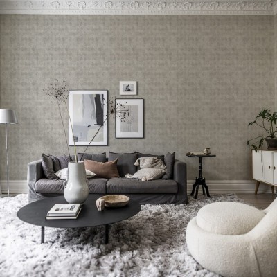 Tapet personalizabil Small Painted Diamonds, Champagne, cu un model discret de diamante pictate în nuanțe de șampanie