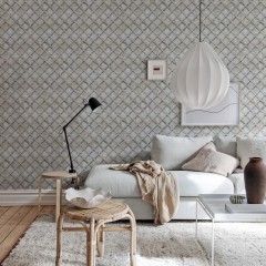 Tapet personalizabil Small Concrete Trellis, Harsh Grey, Rebel Walls, 5 mp / rola