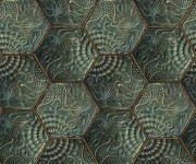 Tapet personalizabil Hexagon Tiles, Emerald, Rebel Walls, 5 mp / rola