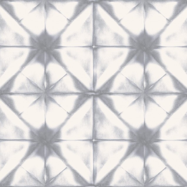 Tapet cu model geometric Tie Dye Kaleidoscope, Gri