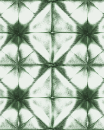Tapet Tie Dye Kaleidoscope cu design geometric verde, perfect pentru living sau dormitor.