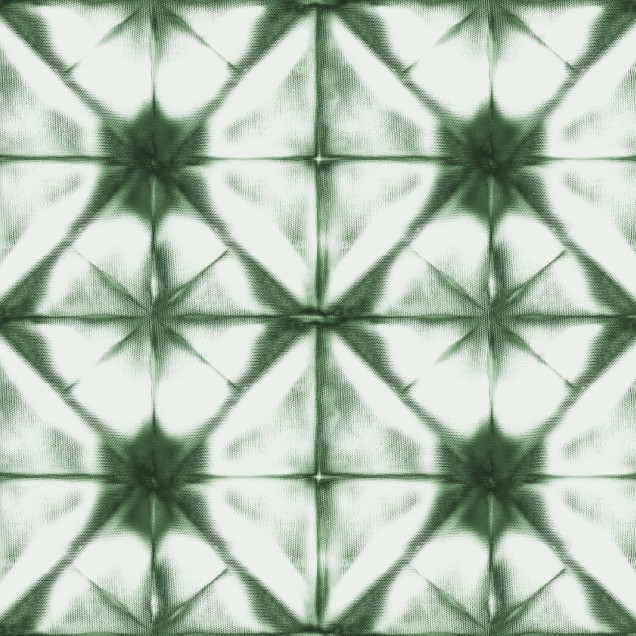 Tapet Tie Dye Kaleidoscope cu design geometric verde, perfect pentru living sau dormitor.