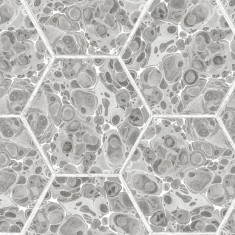 Tapet Marbled Hexagon Tiles, Grey, Rebel Walls, 5 mp / rola