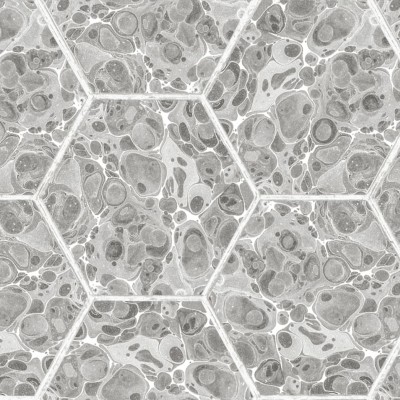 Tapet Marbled Hexagon Tiles, Grey, Rebel Walls, 5 mp / rola, Tapet living 