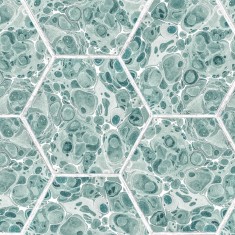 Tapet Marbled Hexagon Tiles, Green, Rebel Walls, 5 mp / rola