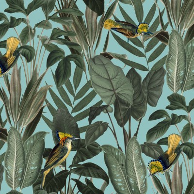 Tapet Birds of Paradise, Lush Green, Rebel Walls, 5 mp / rola, Tapet living 