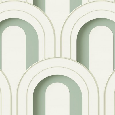 Tapet Arch Deco Bijou, Soft Green, Rebel Walls, 5 mp / rola, Tapet living 