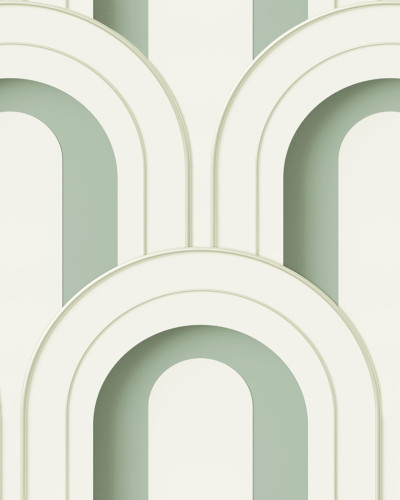 Tapet cu model geometric, Arch Deco Bijou, Soft Green, 5 mp / rola