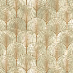Tapet Art Deco Palms, Bronze, Rebel Walls, 5 mp / rola