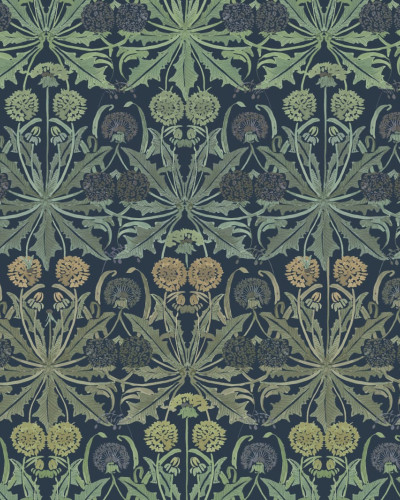 Tapet Dear Little Dandelion, Gradient cu model delicat de păpădie, culoare verde gradient