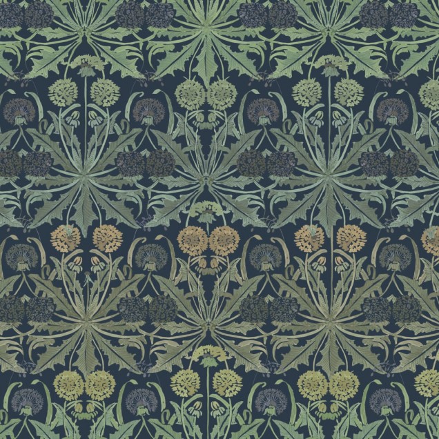 Tapet Dear Little Dandelion, Gradient cu model delicat de păpădie, culoare verde gradient