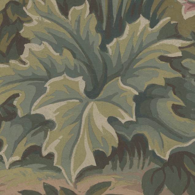 Tapet floral Blooming Park, Green, cu un design vintage, perfect pentru living, dormitor sau birou.