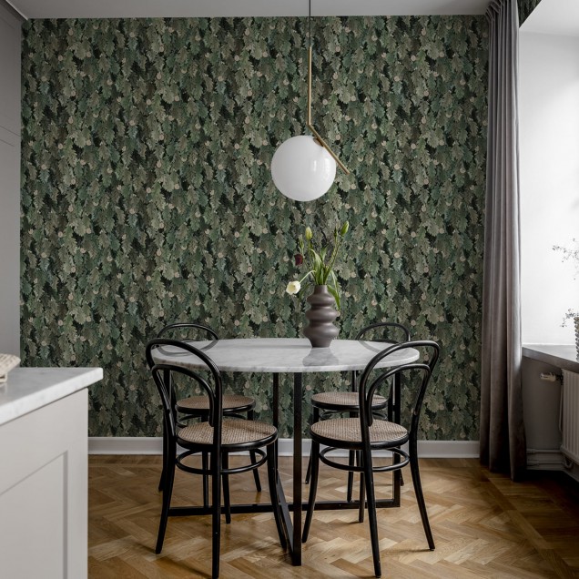 Tapet cu design inspirat din natura, No Time to Waste, Verde