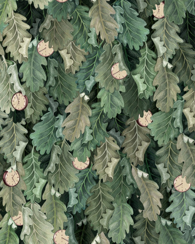 Tapet cu design inspirat din natura, No Time to Waste, Verde