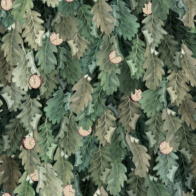 Tapet cu design inspirat din natura, No Time to Waste, Verde
