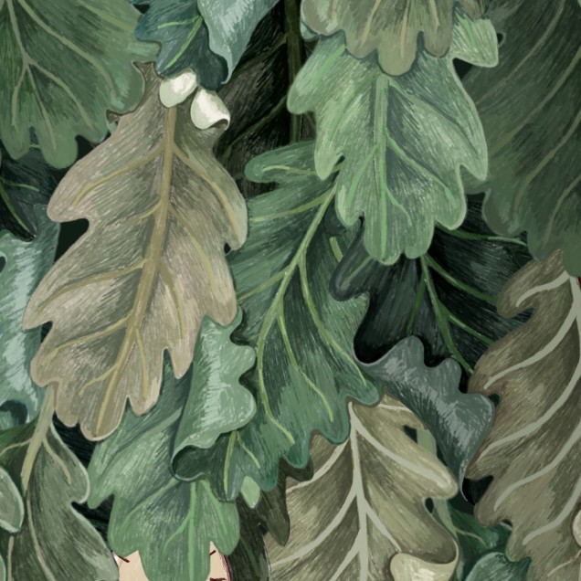Tapet cu design inspirat din natura, No Time to Waste, Verde