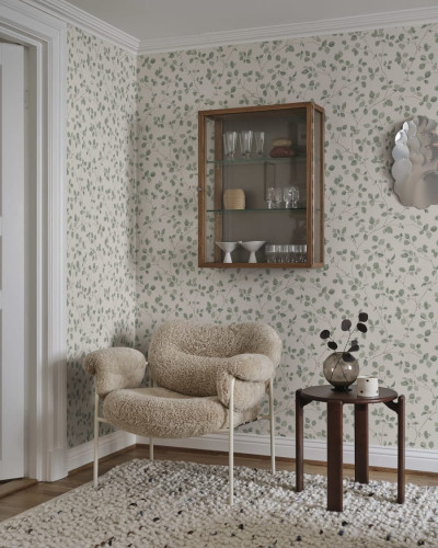 Tapet lavabil cu design floral delicat