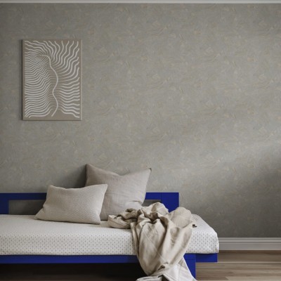 Tapet lavabil cu un design unic, ce combină nuanțe delicate de albastru cu detalii subtile în tonuri neutre.