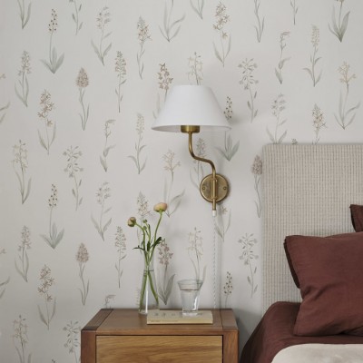 Tapet cu flori roz pal, cu design delicat, ideal pentru dormitoare și livinguri.