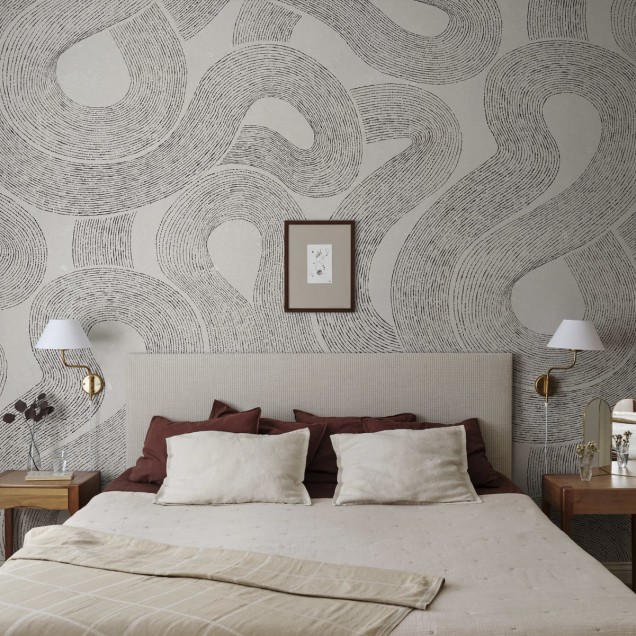 Fototapet cu design grafic modern, gri