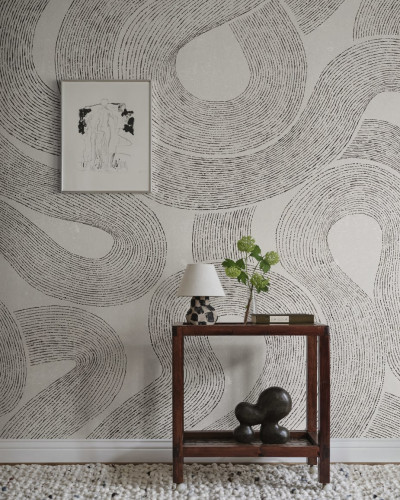 Fototapet cu design grafic modern, gri