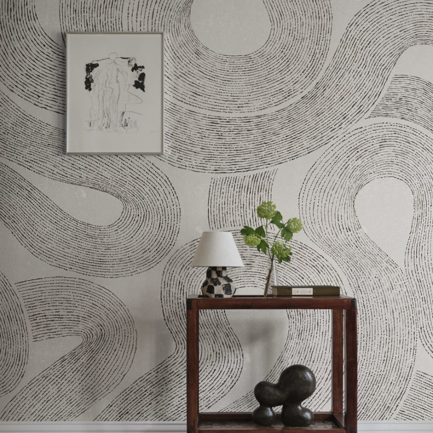 Fototapet cu design grafic modern, gri