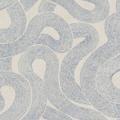 Tapet cu model abstract albastru indigo aplicat pe perete