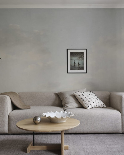 Tapet lavabil cu nori albastri, Moln Light Blue, decor relaxant pentru living