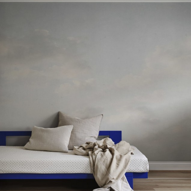 Tapet lavabil cu nori albastri, Moln Light Blue, decor relaxant pentru living