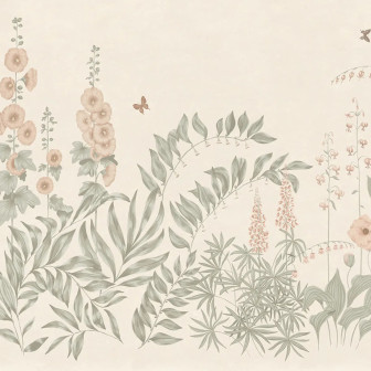 Tapet floral pastelat în decor interior