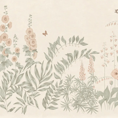 Tapet floral pastelat în decor interior