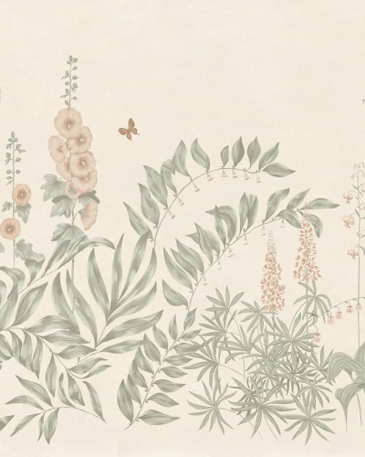 Tapet floral pastelat în decor interior
