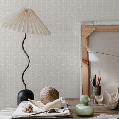 Tapet lavabil cu model geometric discret, Einar Sandstone, gri