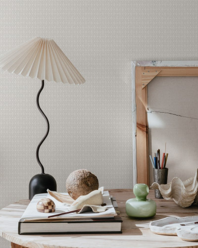 Tapet lavabil cu model geometric discret, Einar Sandstone, gri