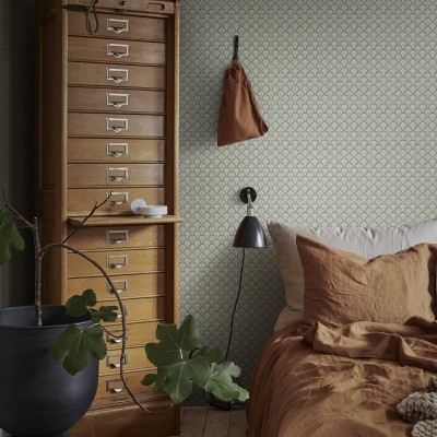 Tapet lavabil cu model delicat, Beata Moss Green