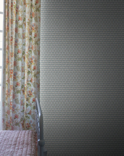 Tapet lavabil cu model geometric, Hugo Misty Blue