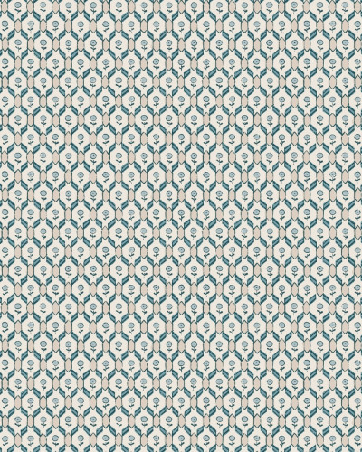 Tapet lavabil cu model geometric, Hugo Misty Blue