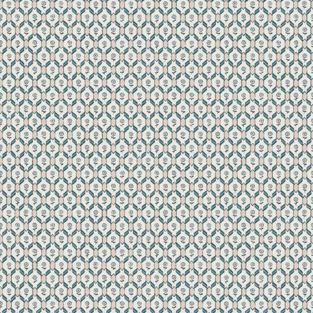 Tapet lavabil cu model geometric, Hugo Misty Blue