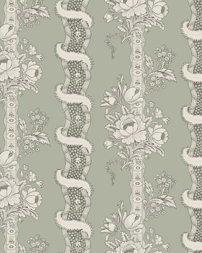 Tapet Alexandra Sage Green cu design floral delicat