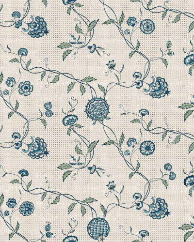 Tapet lavabil cu design floral Adelaide Blue