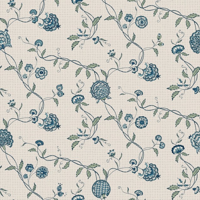 Tapet lavabil cu design floral Adelaide Blue