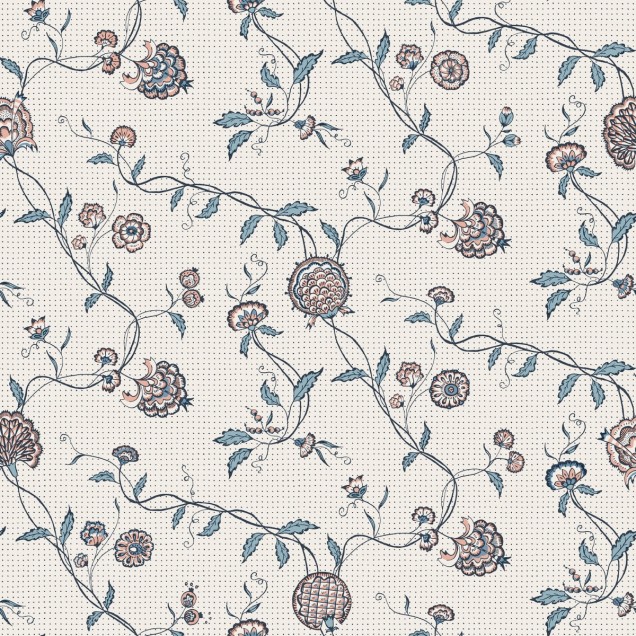 Tapet floral cu flori mici, Adelaide Blush