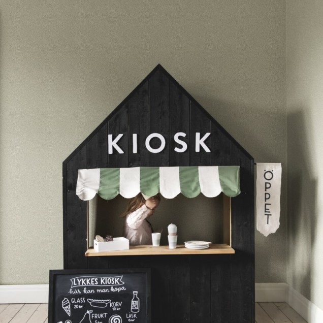 Tapet lavabil Bladverk Green cu design discret de frunze