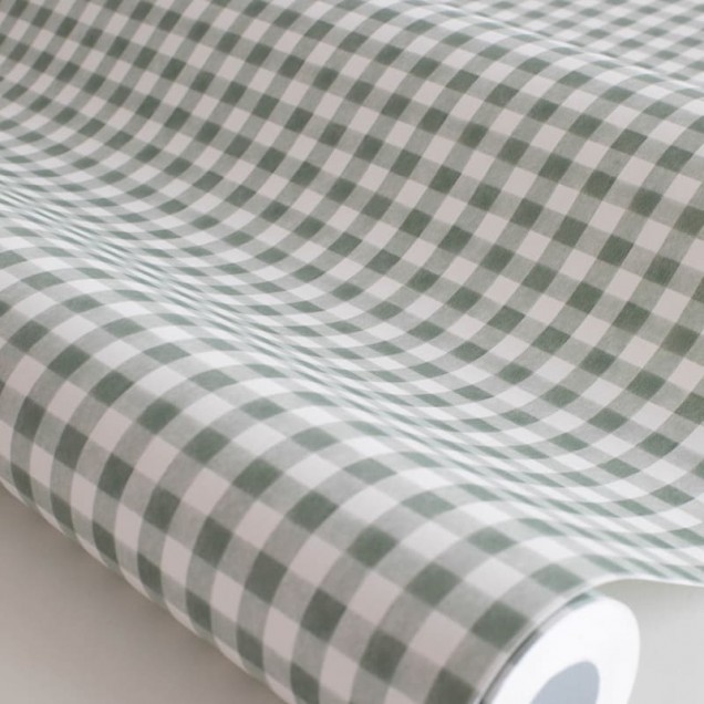 Tapet lavabil cu model de carouri verde