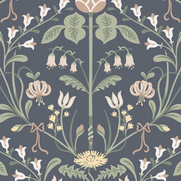 Tapet floral cu design delicat, culori pastelate și motive florale, perfect pentru a adăuga eleganță în casa ta.