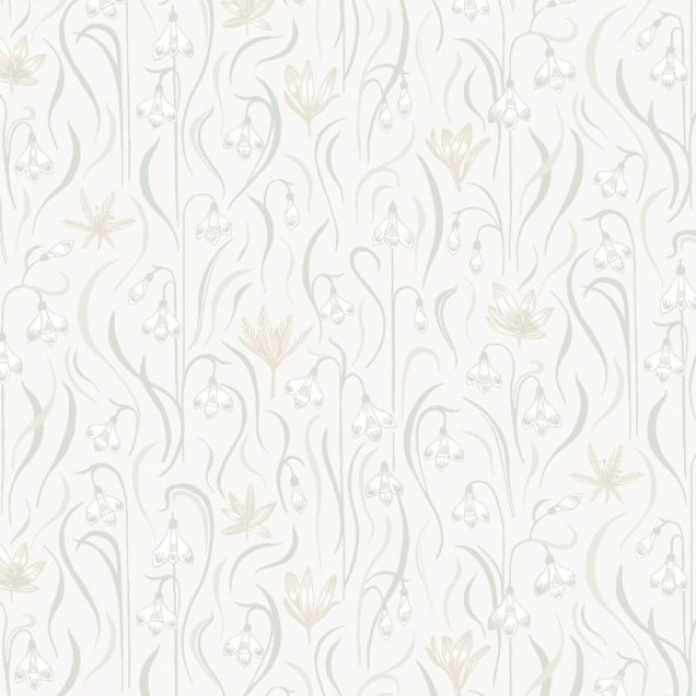 Un interior cu o sobă de teracotă albă, o canapea cu flori, o masă cu scaun și un covor verde, cu un wallpaper verde crud pe pereți.