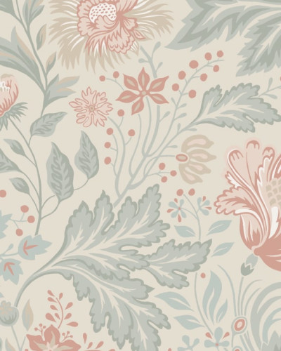 Tapet Ava Sandstone cu model floral delicat, în nuanțe de roz și gri, perfect pentru a adăuga un strop de eleganță oricărei încăperi.