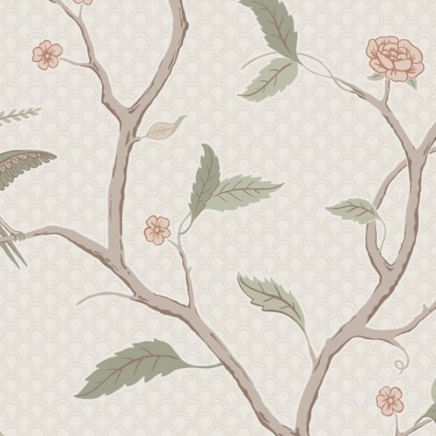 Tapet lavabil cu design floral clasic, Marianne Sandstone