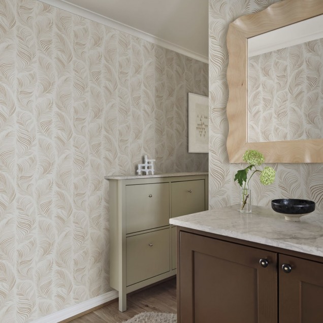 Tapet Beige, Grace, cu model delicat, inspirat de natura.