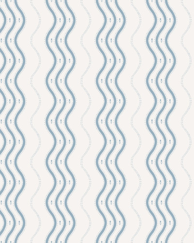 Tapet lavabil cu design modern, cu valuri în nuanțe de albastru deschis.